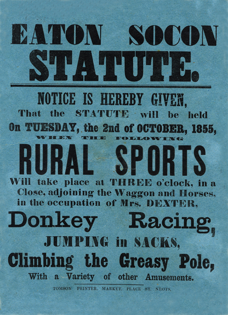 Rural sports at Eaton Socon Statute Fair 1855